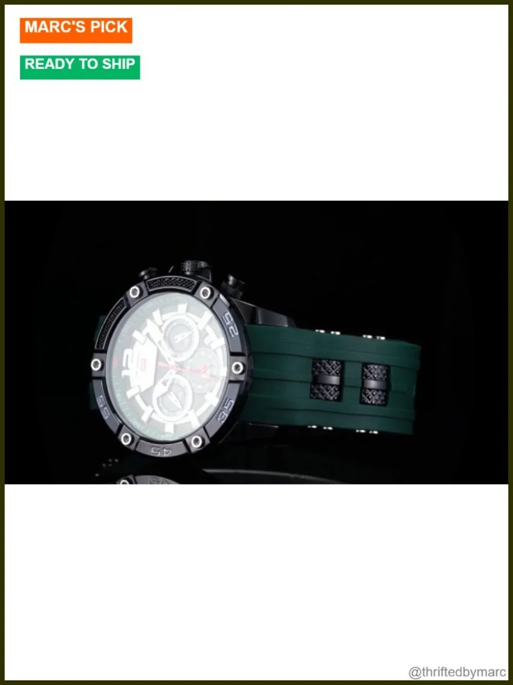 Military Waterproof Chronograph Analog Quartz Watch with Luminous Hands